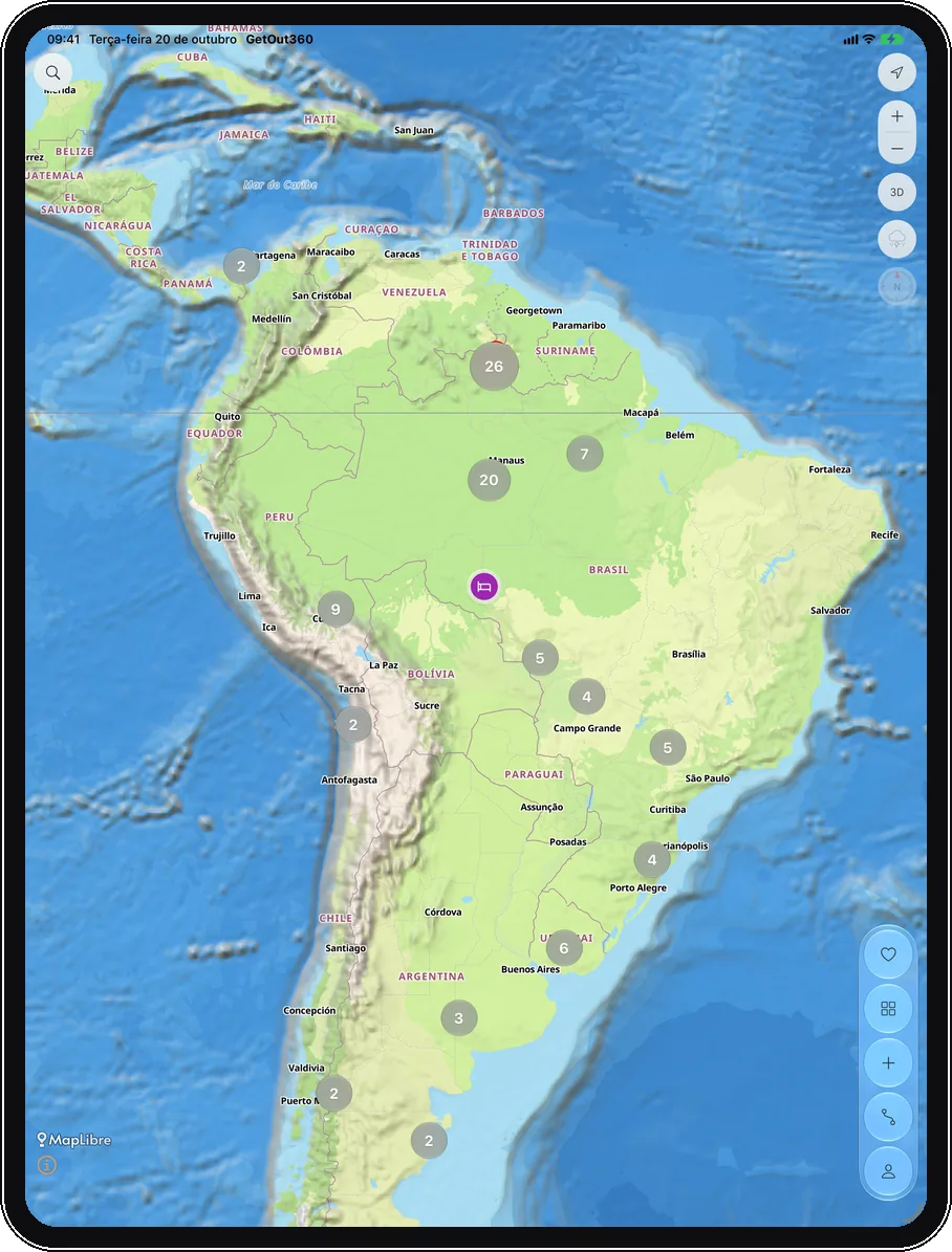 Mapa no iPad